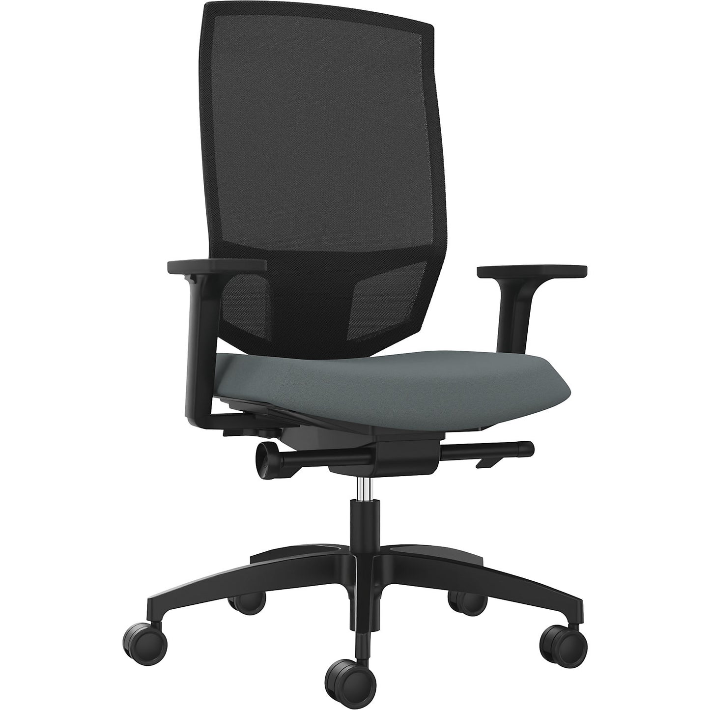 JUST EVO MESH office swivel chair, with mesh back rest, black, grey.