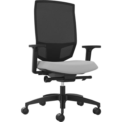 JUST EVO MESH office swivel chair, with mesh back rest, black, platinum grey.