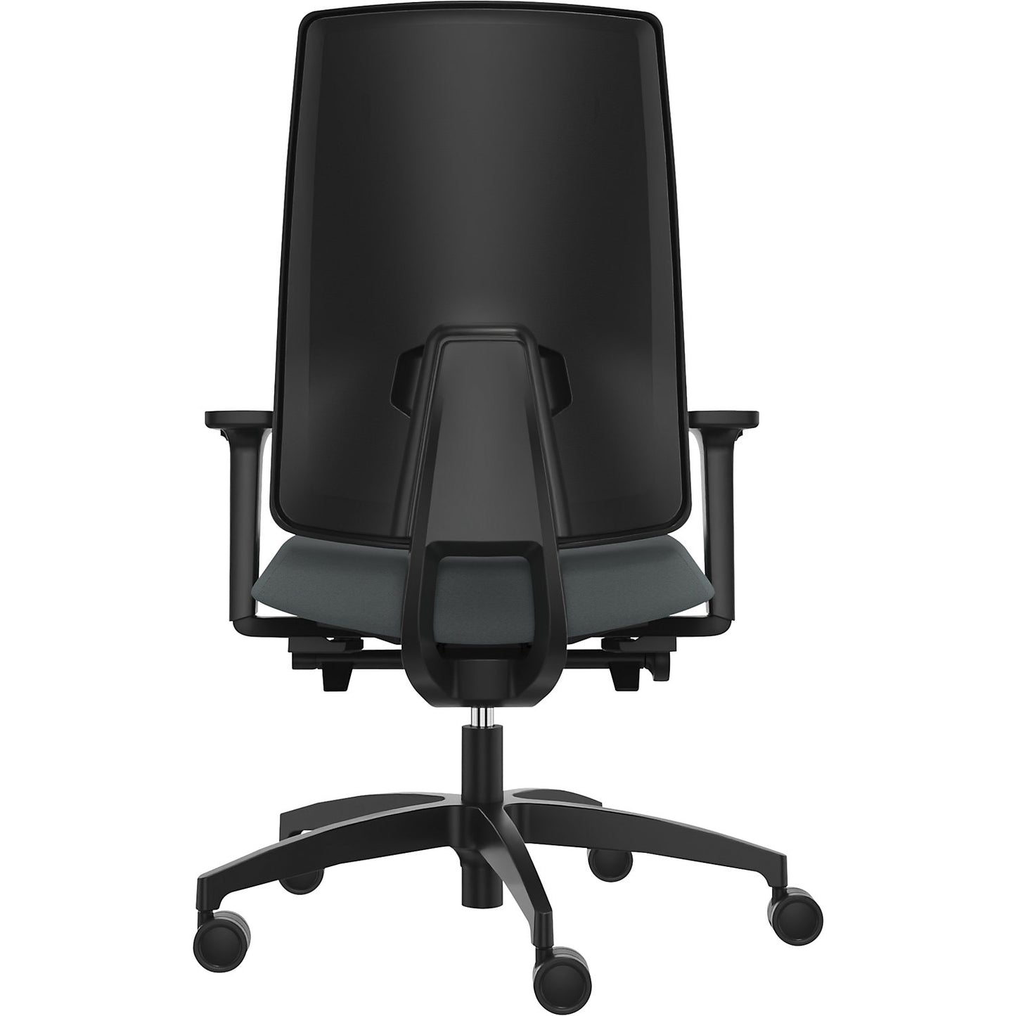 INDEED office swivel chair, with counterpressure adjustment, upholstered backrest in grey.