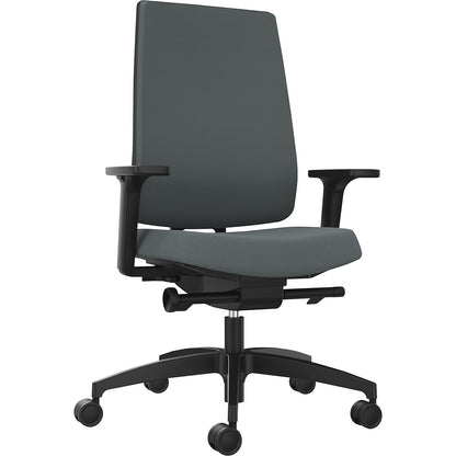 INDEED office swivel chair, with counterpressure adjustment, upholstered backrest in grey.