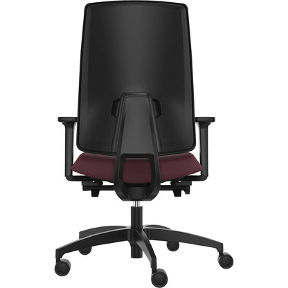 INDEED office swivel chair, with counterpressure adjustment, upholstered backrest in shiraz red.