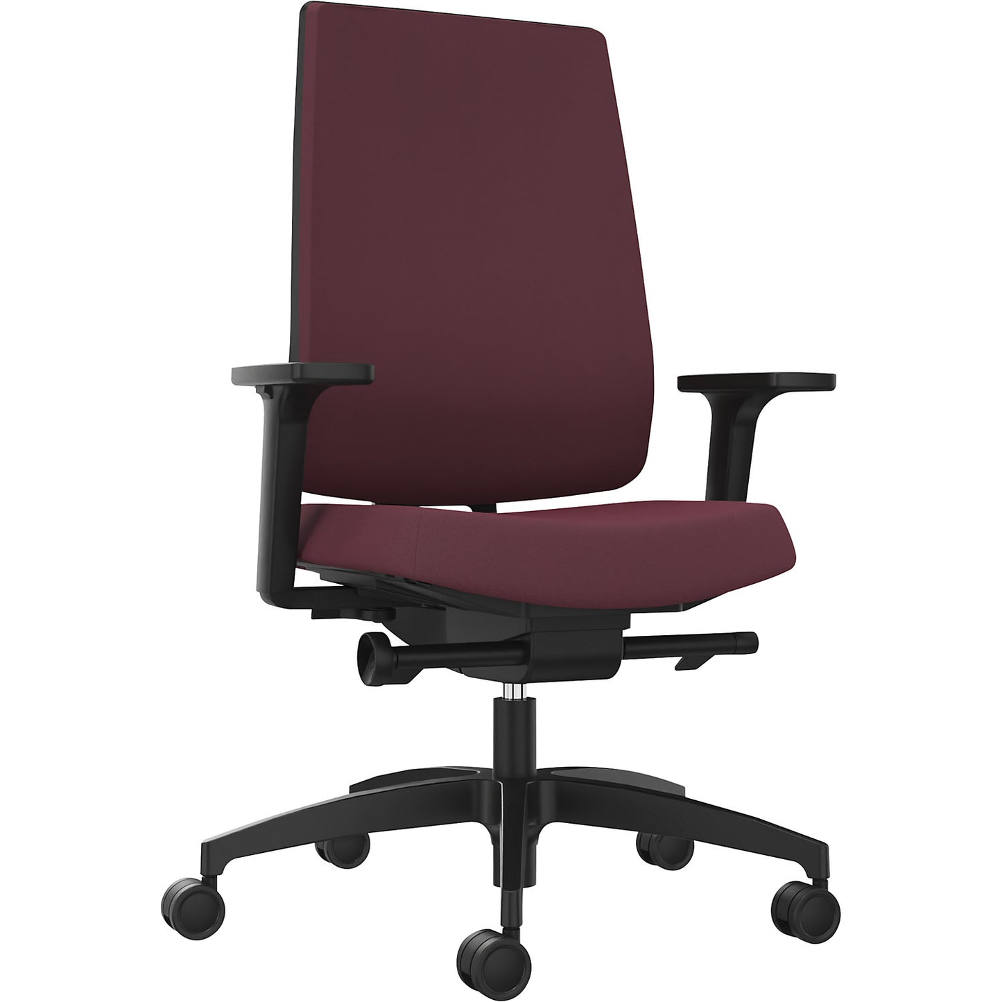 INDEED office swivel chair, with counterpressure adjustment, upholstered backrest in shiraz red.