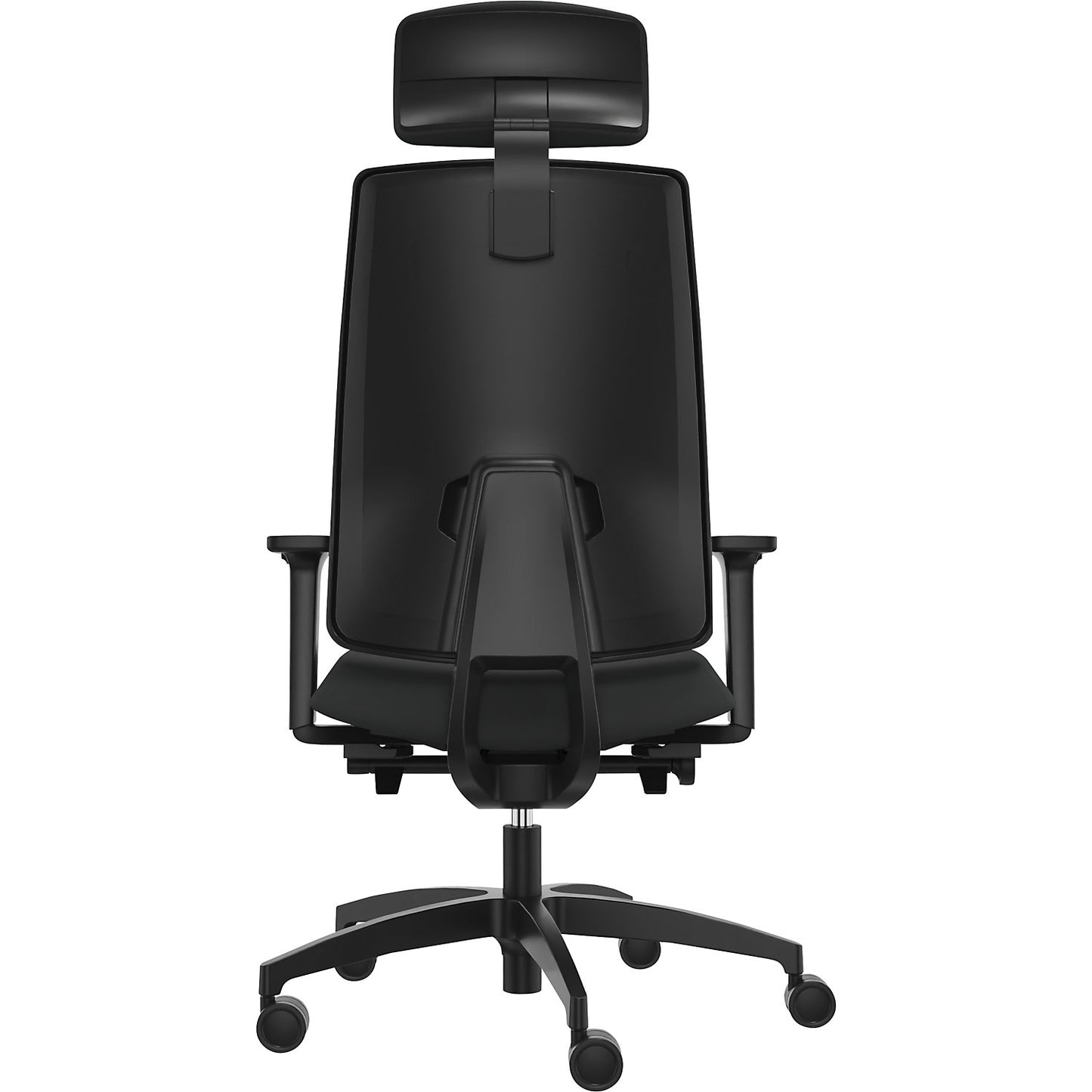 INDEED office swivel chair, with counterpressure adjustment, upholstered backrest in black, headrest.