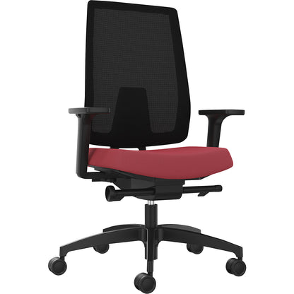 INDEED office swivel chair, with counterpressure adjustment, mesh backrest in chili red.