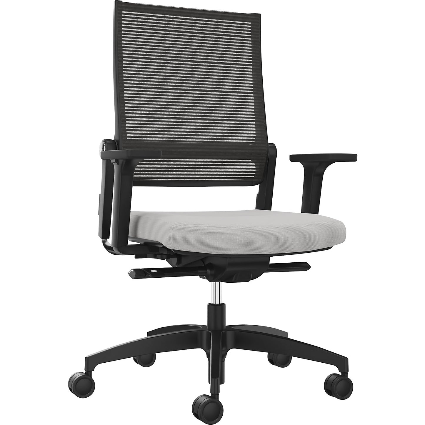 LORDO FLEX office chair, with mesh back rest, platinum grey.