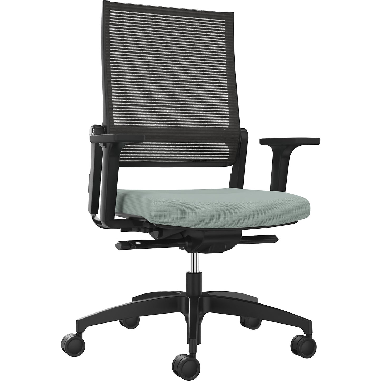 LORDO FLEX office chair, with mesh back rest, blue green.