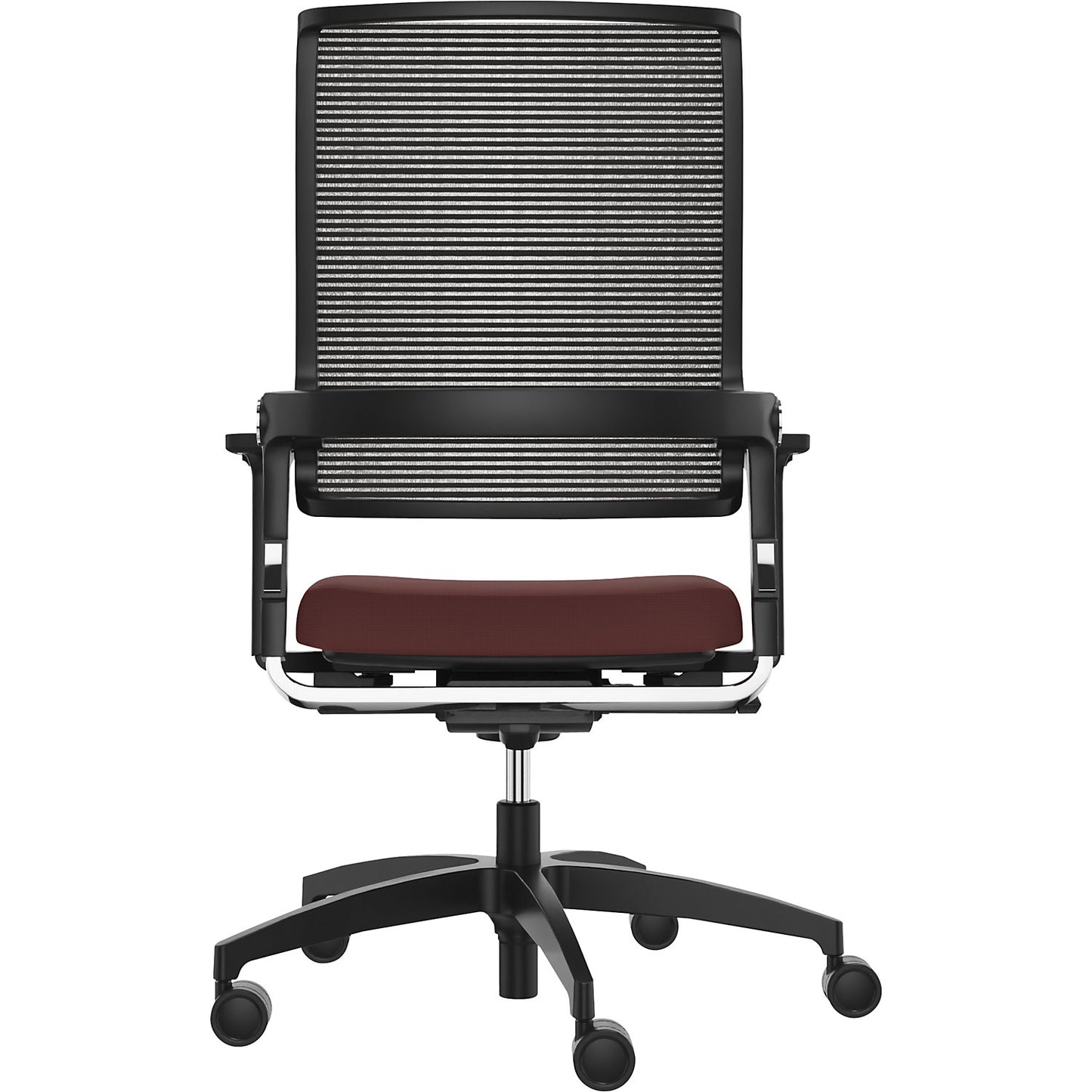 LORDO FLEX office chair, with mesh back rest, ruby red.
