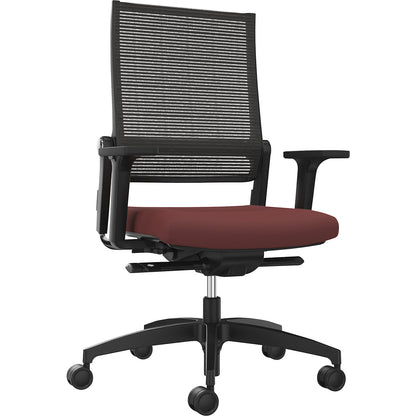 LORDO FLEX office chair, with mesh back rest, ruby red.