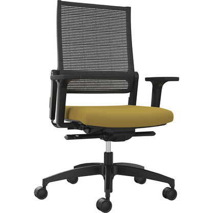 LORDO FLEX office chair, with mesh back rest, yellow.