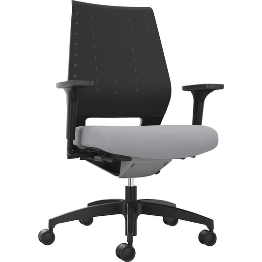 X-Code office swivel chair, with mesh back rest, grey.