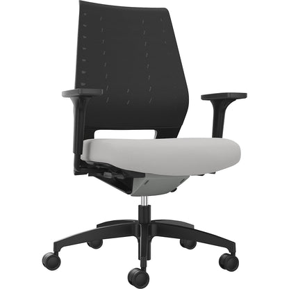 X-Code office swivel chair, with mesh back rest, platinum grey.