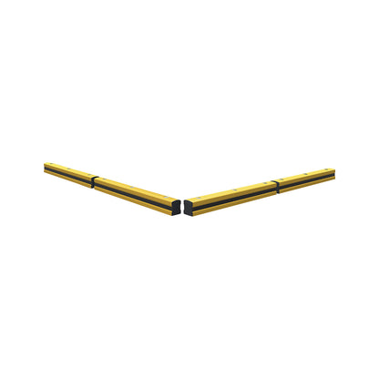 Floor rail barrier, yellow / black, HxWxL 205 x 174 x 1000 mm.