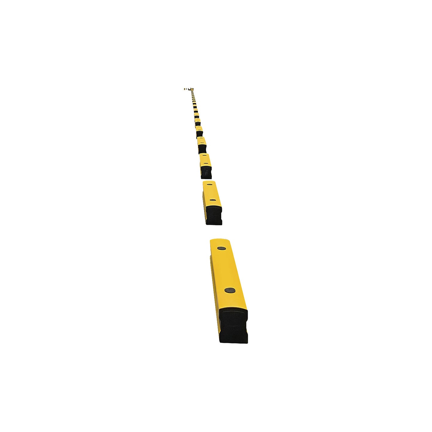 Floor rail barrier, yellow / black, HxWxL 180 x 150 x 1000 mm.