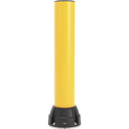 Crash protection bollard 125L, height 750 mm, stainless steel plate, yellow.