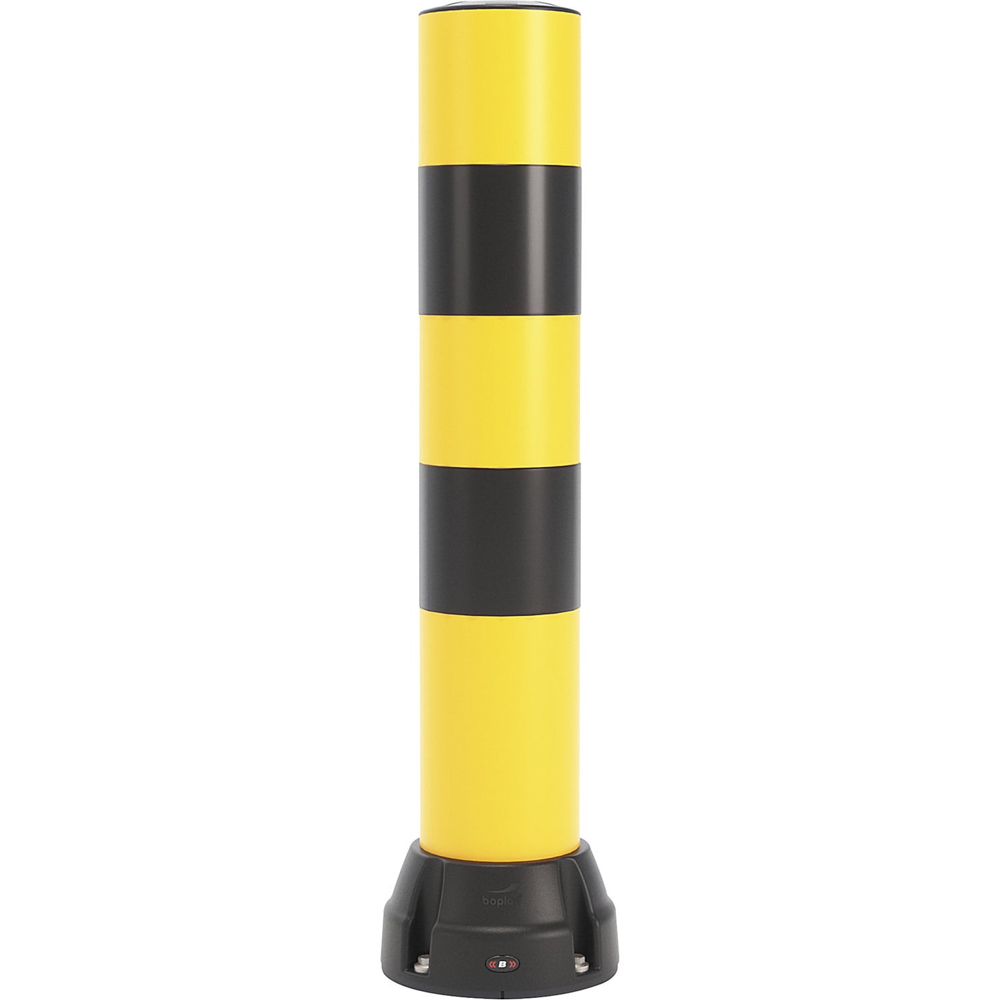 Crash protection bollard 170B, height 1000 mm, yellow, 2 black stripes.