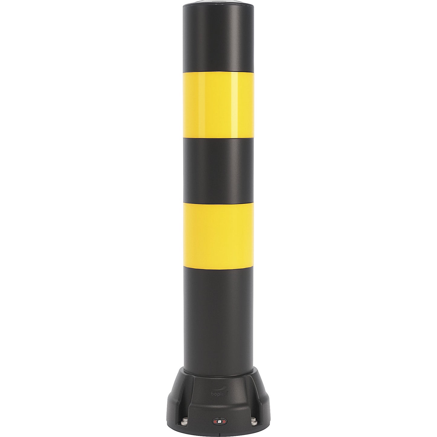 Crash protection bollard 170B, height 1000 mm, black, 2 yellow stripes.