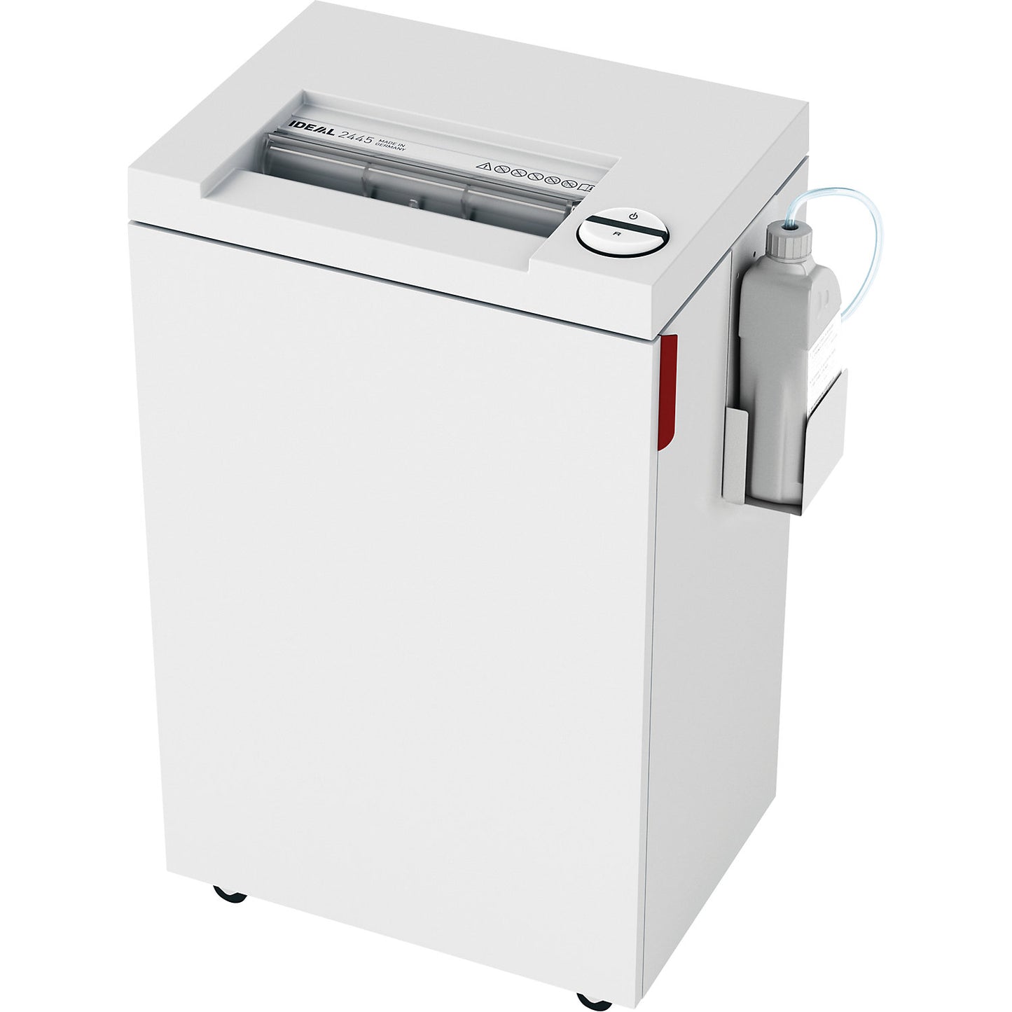 2445 CC document shredder with oiler, collection capacity 35 l, particles, 2 x 15 mm.