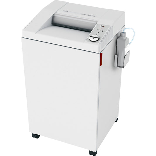 3104 CC document shredder with oiler, collection capacity 120 l, particles, 4 x 40 mm.