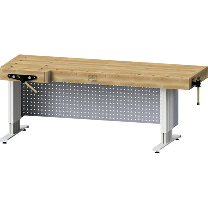 Professional planing bench, electrically height adjustable, 2 workstations, working height 700 - 1000 mm.