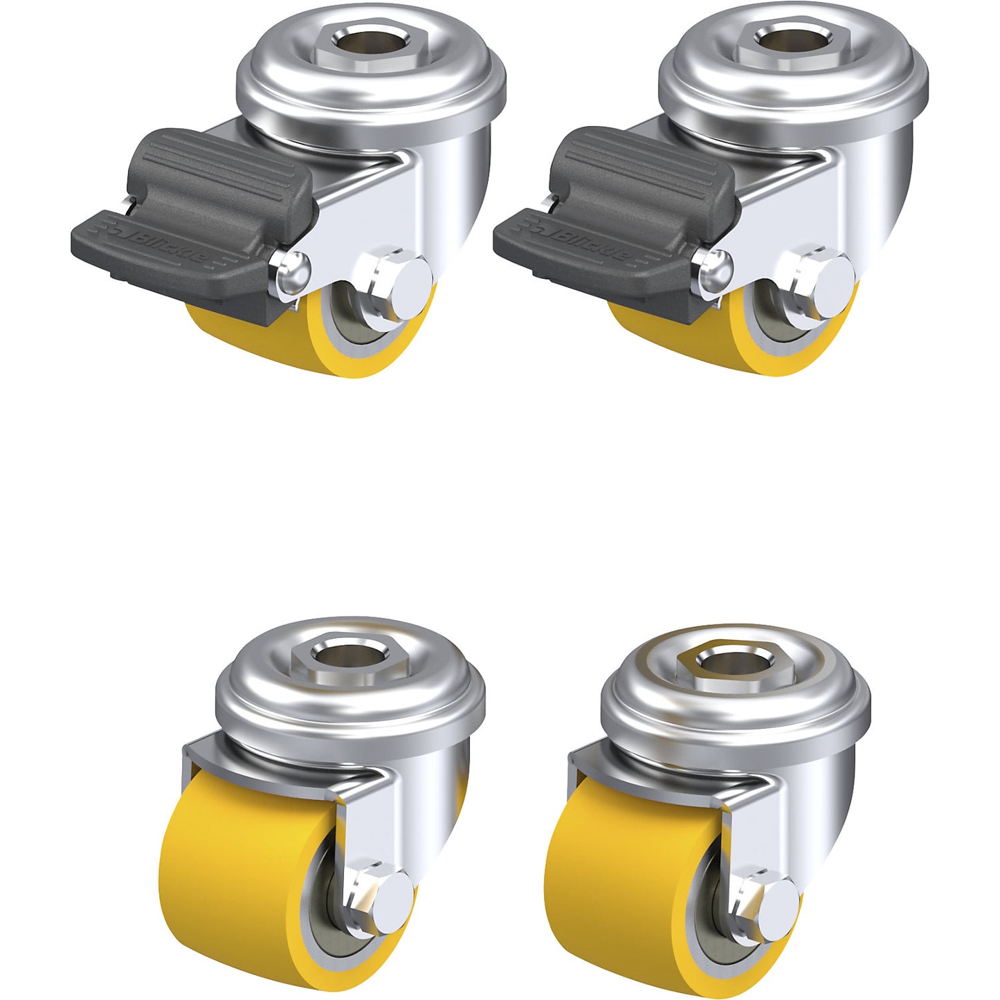 LRA-VSTH 35K castor set, max. load 100 kg, wheel Ø 35 mm.