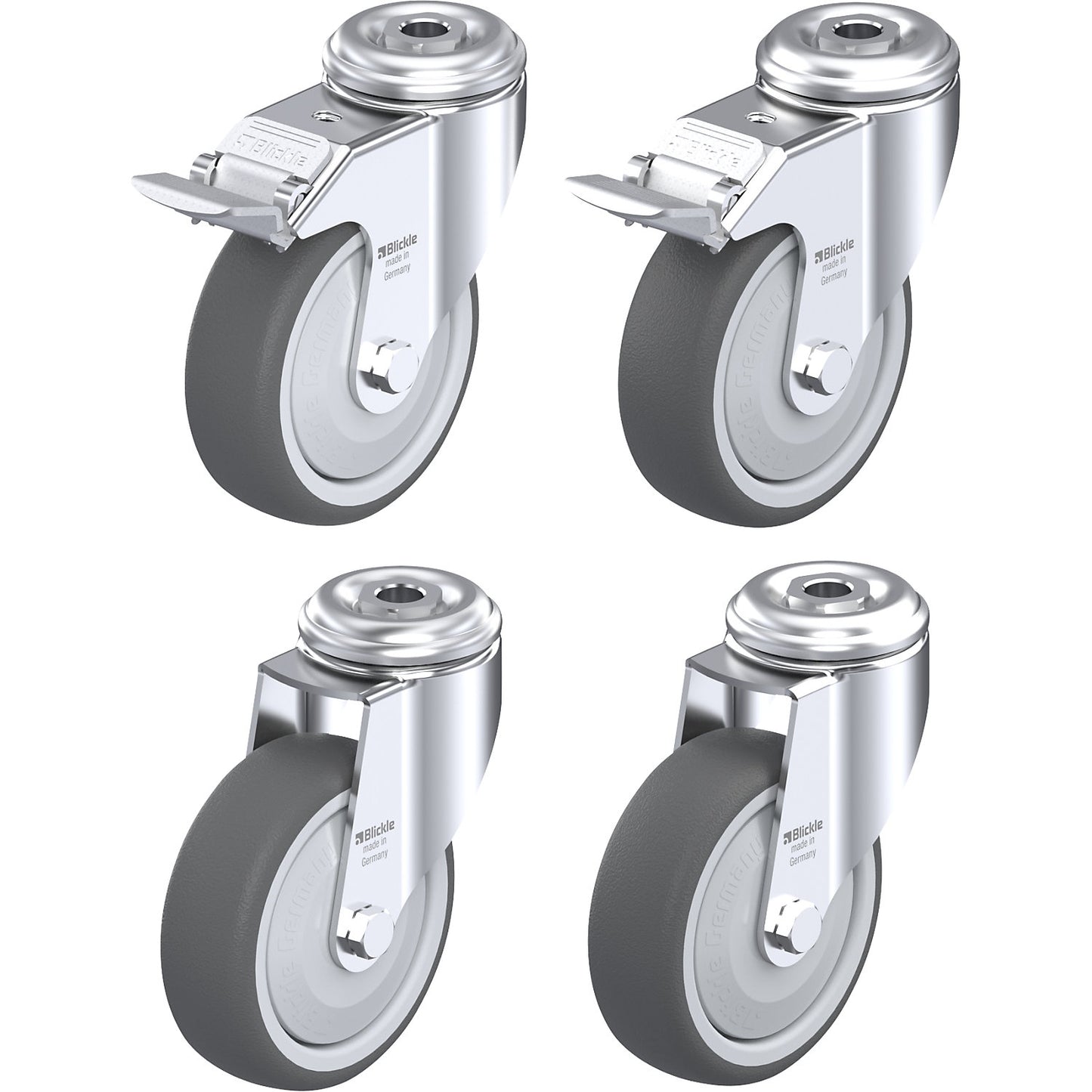LKRA-PATH 101KF castor set, max. load 120 kg, wheel Ø 100 mm.