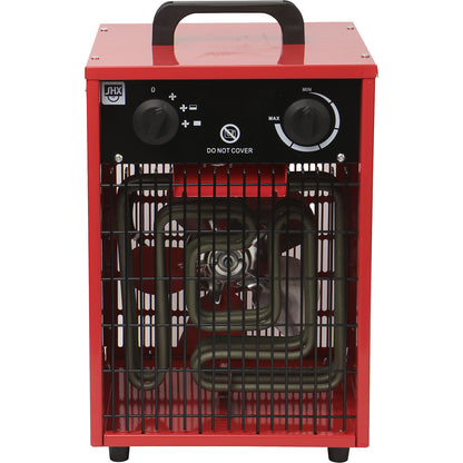 Industrial fan heater, 5000 W, LxWxH 250 x 250 x 410 mm.