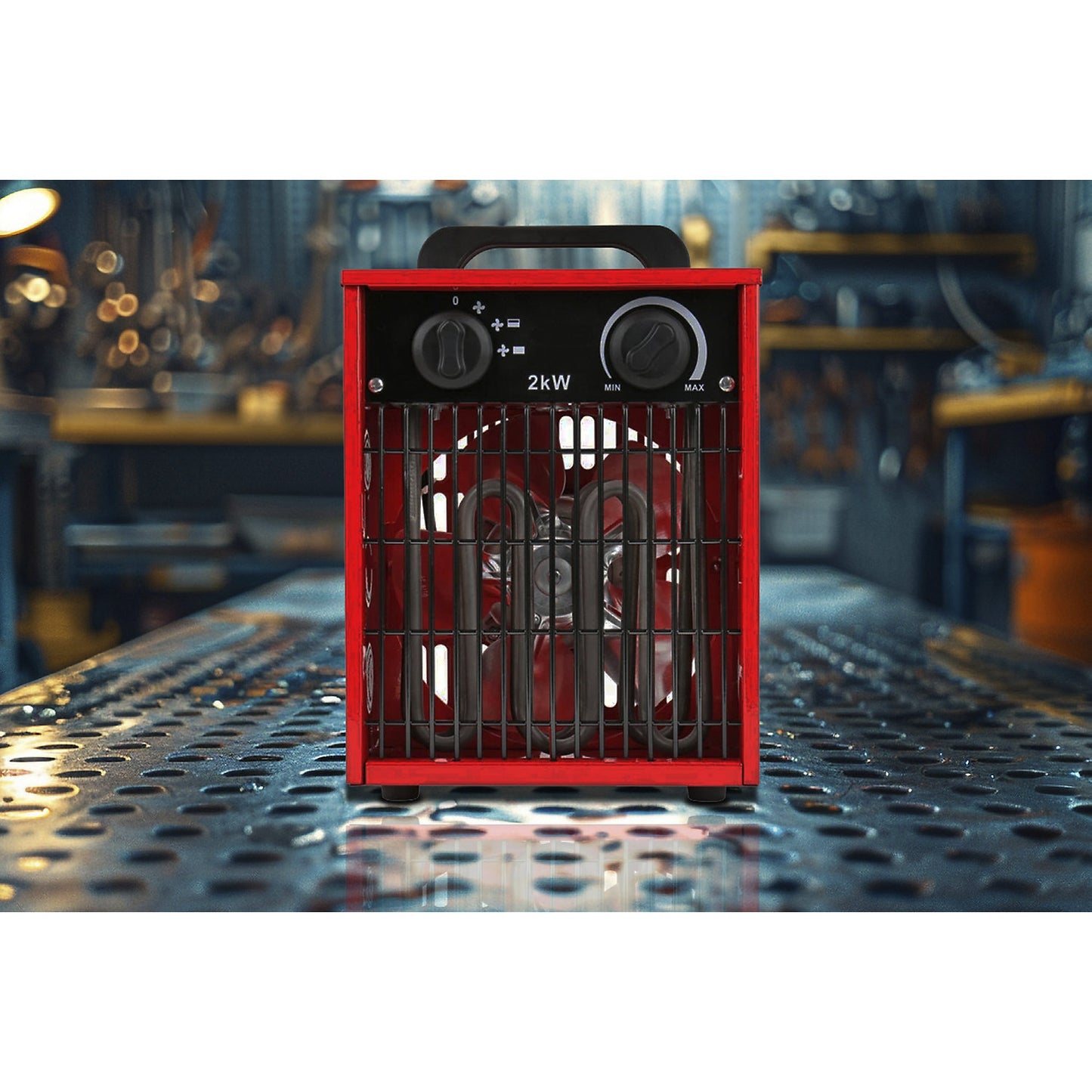 Industrial fan heater, 2000 W, LxWxH 180 x 198 x 285 mm.