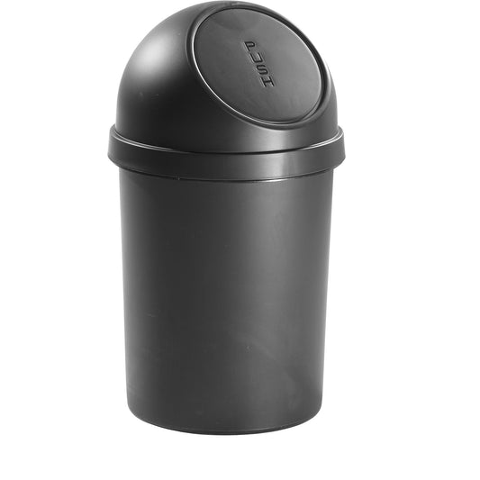 Push lid waste collector, made of polypropylene, black, capacity 45 l, pack of 2.