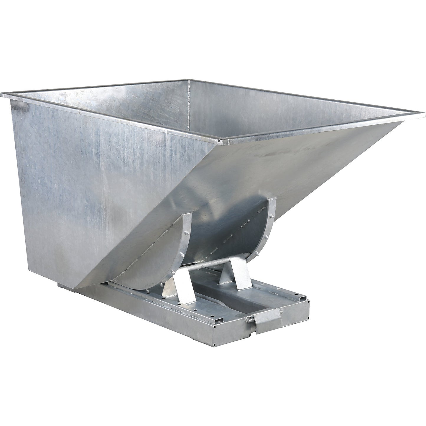 Tilting skips, steel, zinc plated, capacity 1.1 m³.