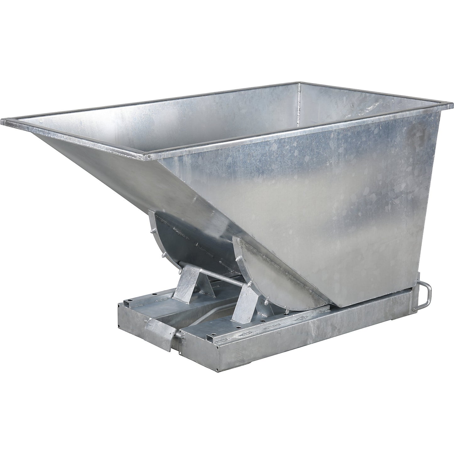 Tilting skips, steel, zinc plated, capacity 0.6 m³.