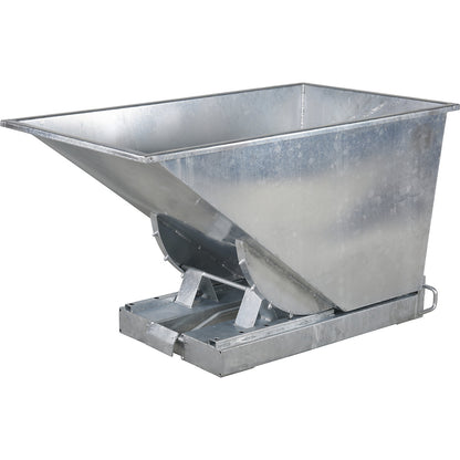 Tilting skips, steel, zinc plated, capacity 0.6 m³.