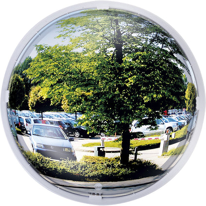 Multi-purpose mirror, 3 directions, round, white frame, Ø 800 mm.