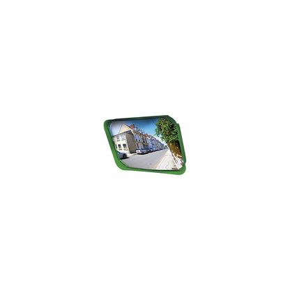 Multi-purpose mirror, 2 directions, rectangular, HxW 400 x 600 mm, green frame, P.A.S.®.
