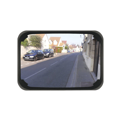 Multi-purpose mirror, 2 directions, rectangular, HxW 400 x 600 mm, black frame, P.A.S.®.