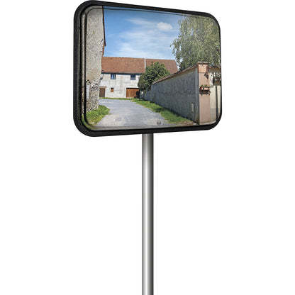 Multi-purpose mirror, 2 directions, rectangular, HxW 400 x 600 mm, stainless steel.