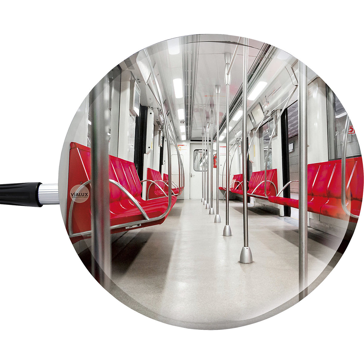 Inspection mirrors, polymir®, Ø 100 mm, 650 mm telescopic rod.