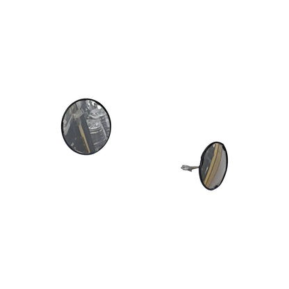 Multi-purpose mirror, 2 directions, round, Ø 600 mm, black frame, Polymir®.