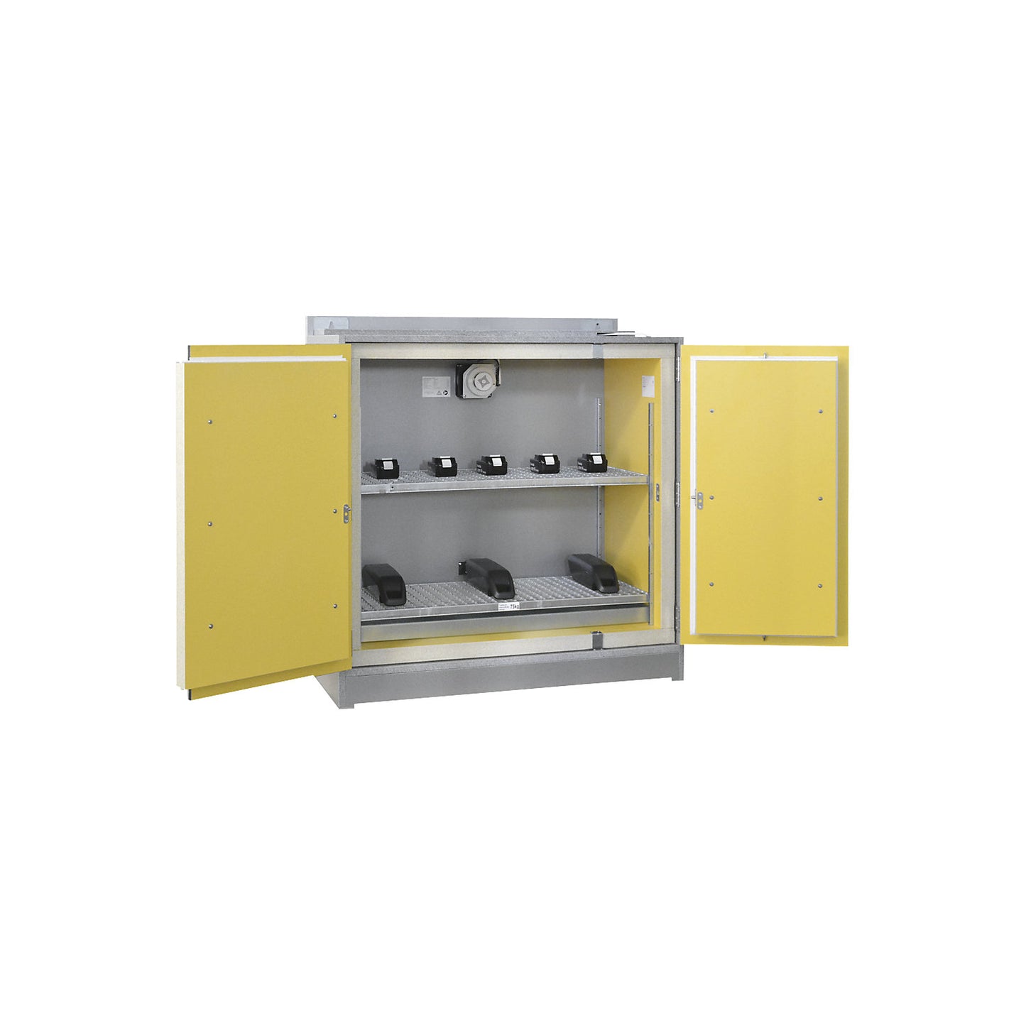 SiS Li-Ion Basic Store EI 90 battery safety storage cabinet, without fire suppression system, HxW 1222 x 1148 mm.