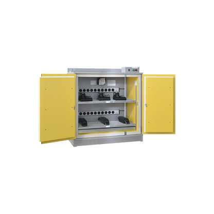 Battery safety charging cabinet SiS Li-Ion Basic Charge EI 90, without fire suppression system, HxW 1222 x 1148 mm, 2 power strips.