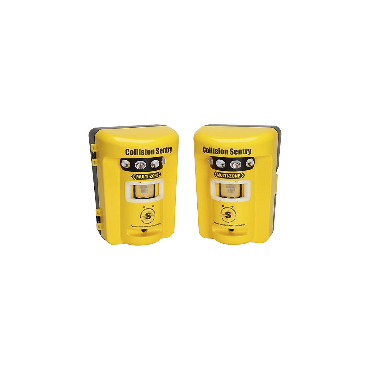 Multi Zone collision warning system, with noise and light, 1 pair, yellow.