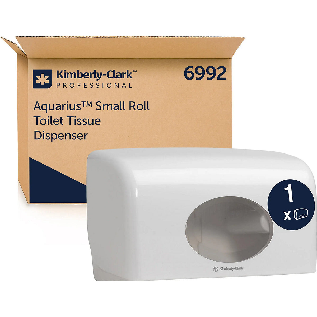 Aquarius™ toilet paper dispenser, for two rolls, white.