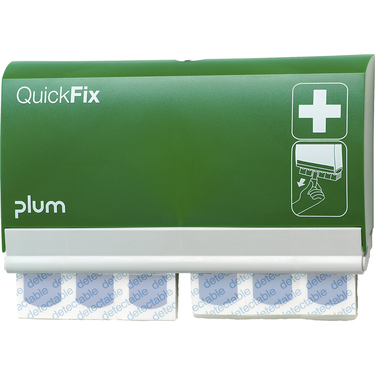 QuickFix plaster dispenser, Detectable, with 90 plaster strips, HxW 133.5 x 232.5 mm.