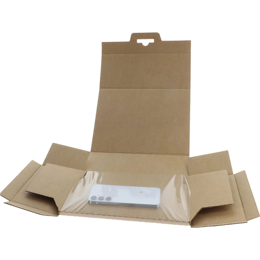 Easysnap retention packaging, with tuck top, pack of 100, internal dimensions 200 x 120 x 20 mm.