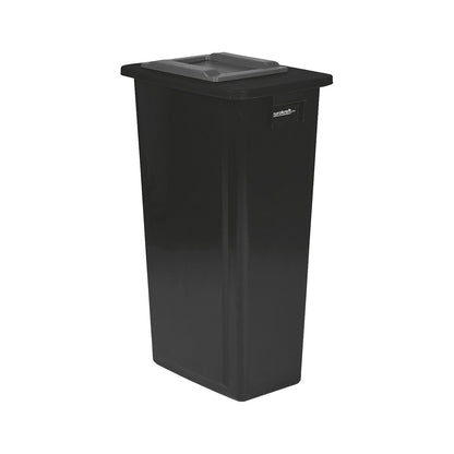 Recyclable waste collector, single collector, 80 l, black frame, lid with swing opening.