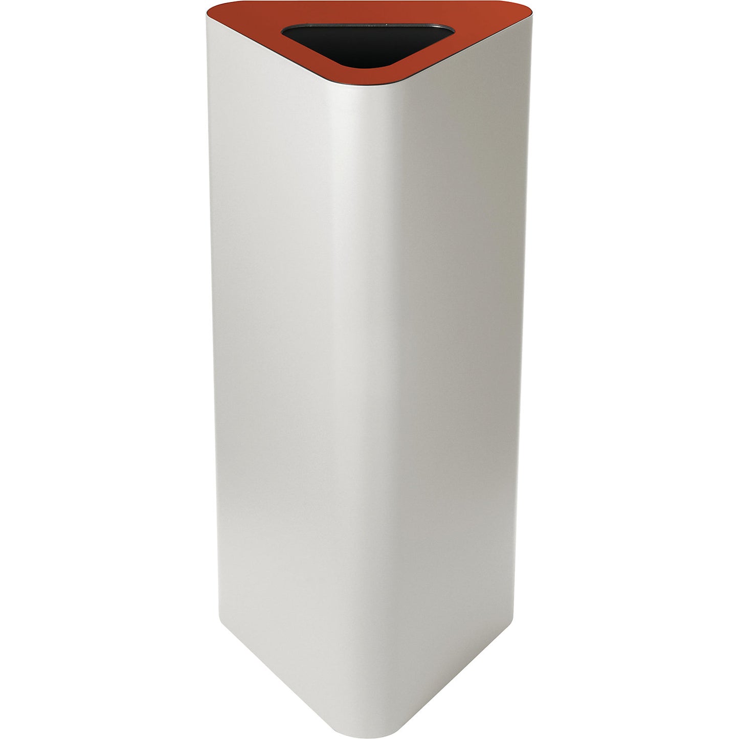 Pure recyclable waste collector, triangular, capacity 60 l, white / red.