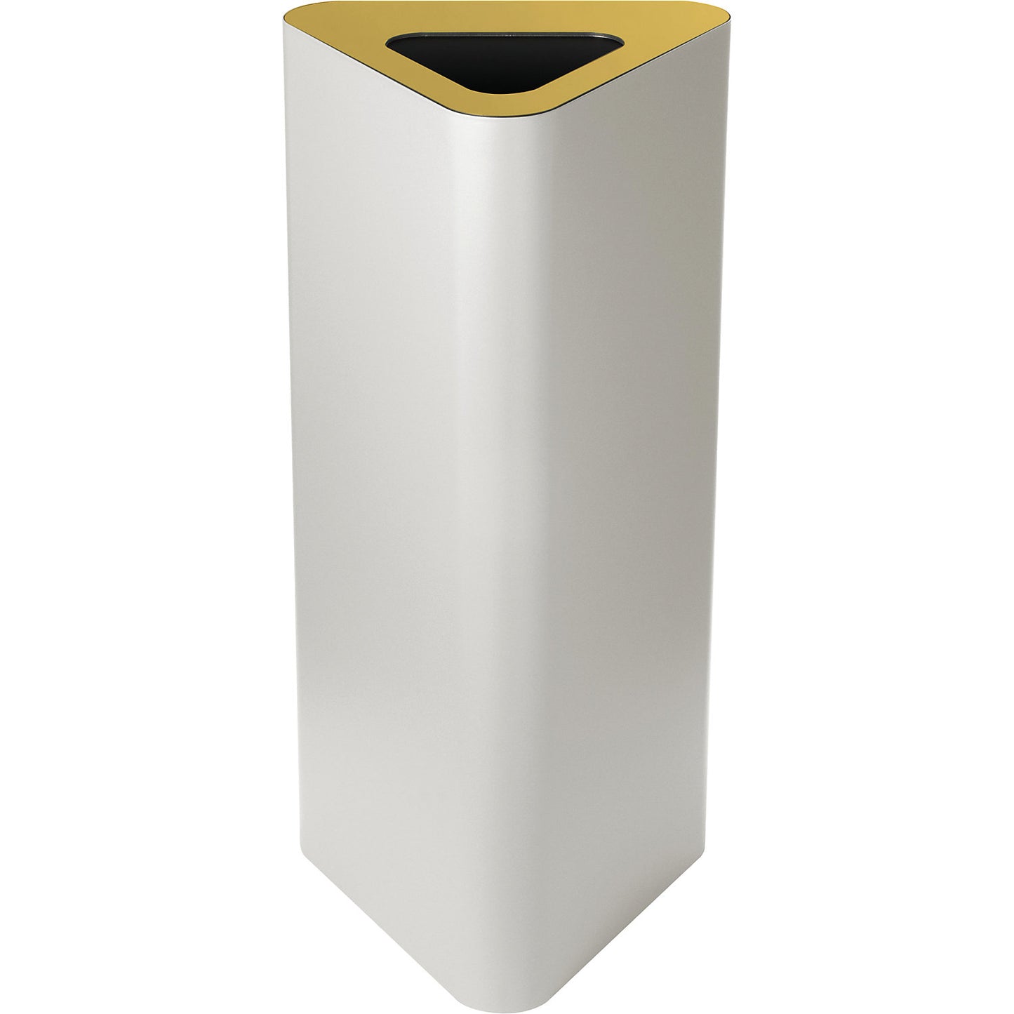 Pure recyclable waste collector, triangular, capacity 60 l, white / silver.