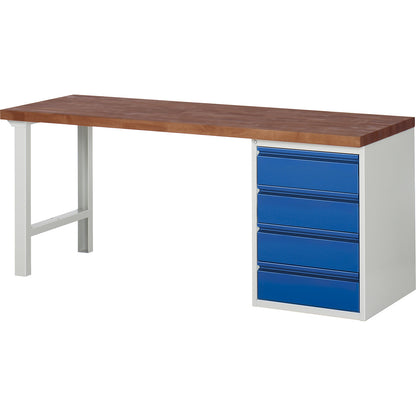 Workbench, 4 drawers 180 mm, WxD 2000 x 700 mm.