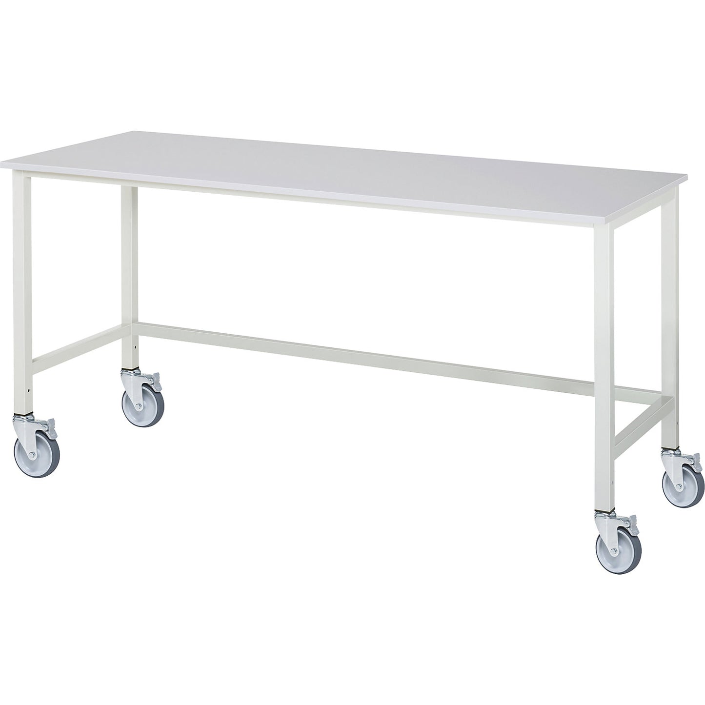 Mobile ESD work table, working height 975 - 1175 mm, WxD 2000 x 800 mm.