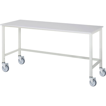 Mobile ESD work table, working height 975 - 1175 mm, WxD 2000 x 800 mm.