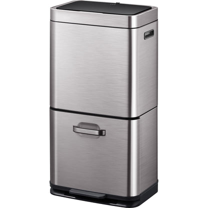 Waste bin with sensor, stainless steel, capacity 35+25 l, hands-free.